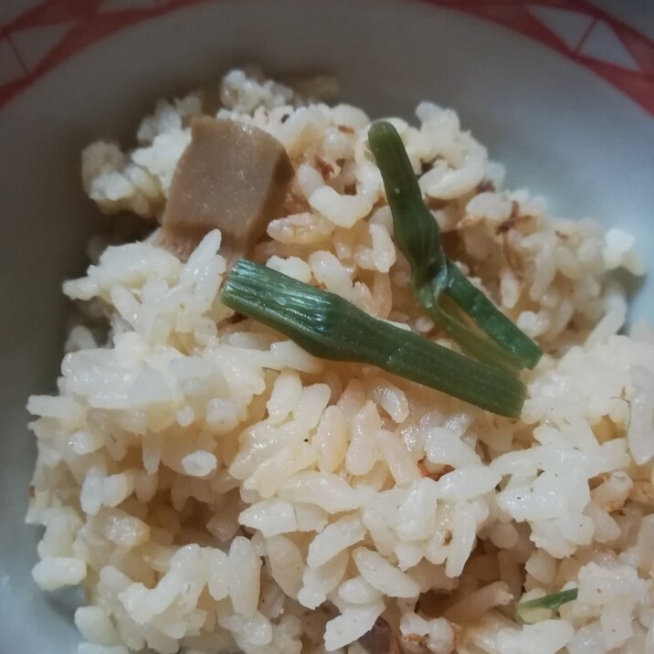 タケノコと山菜の炊き込みご飯